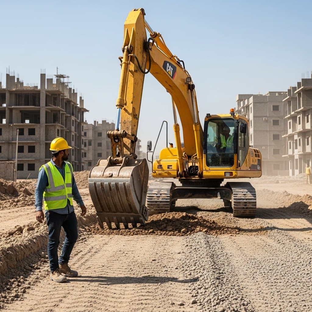 أعمال الحفر وتجهيز الموقع